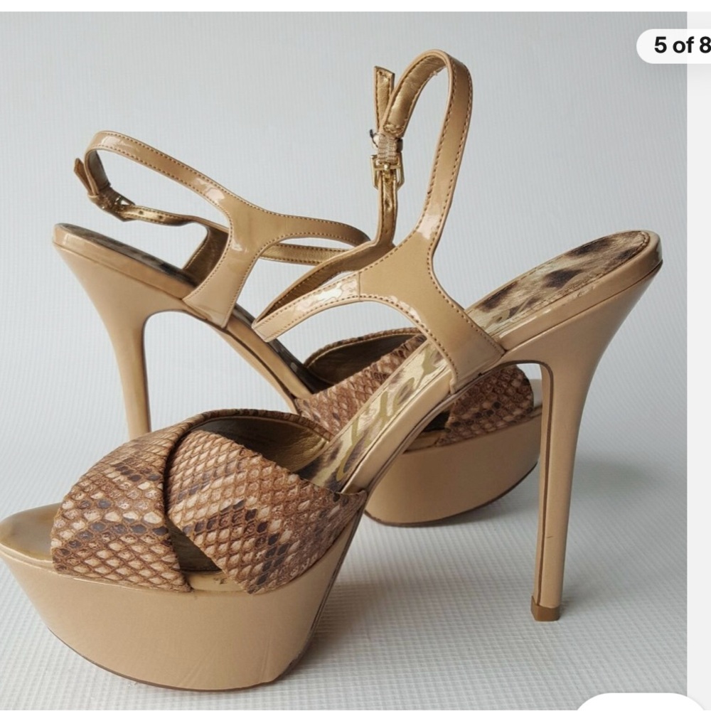 Sam edelman platform snake print heels